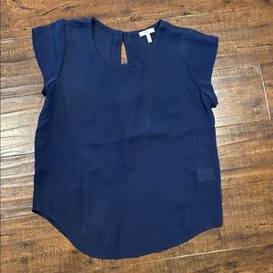 Chic Navy Women's Blouse with Pocket